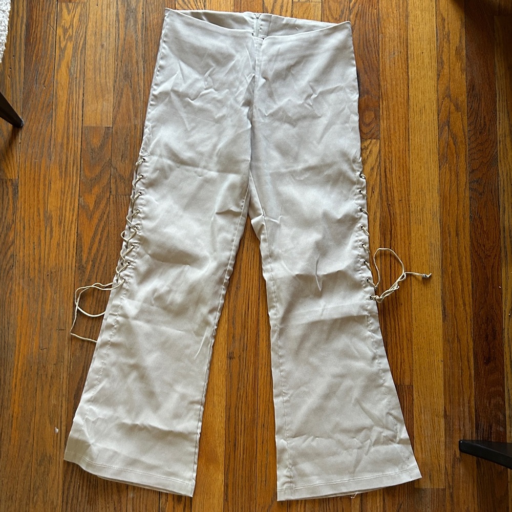 AUTHENTIC Y2K - Stretch Twill Lace-Up Crop Flare Pants